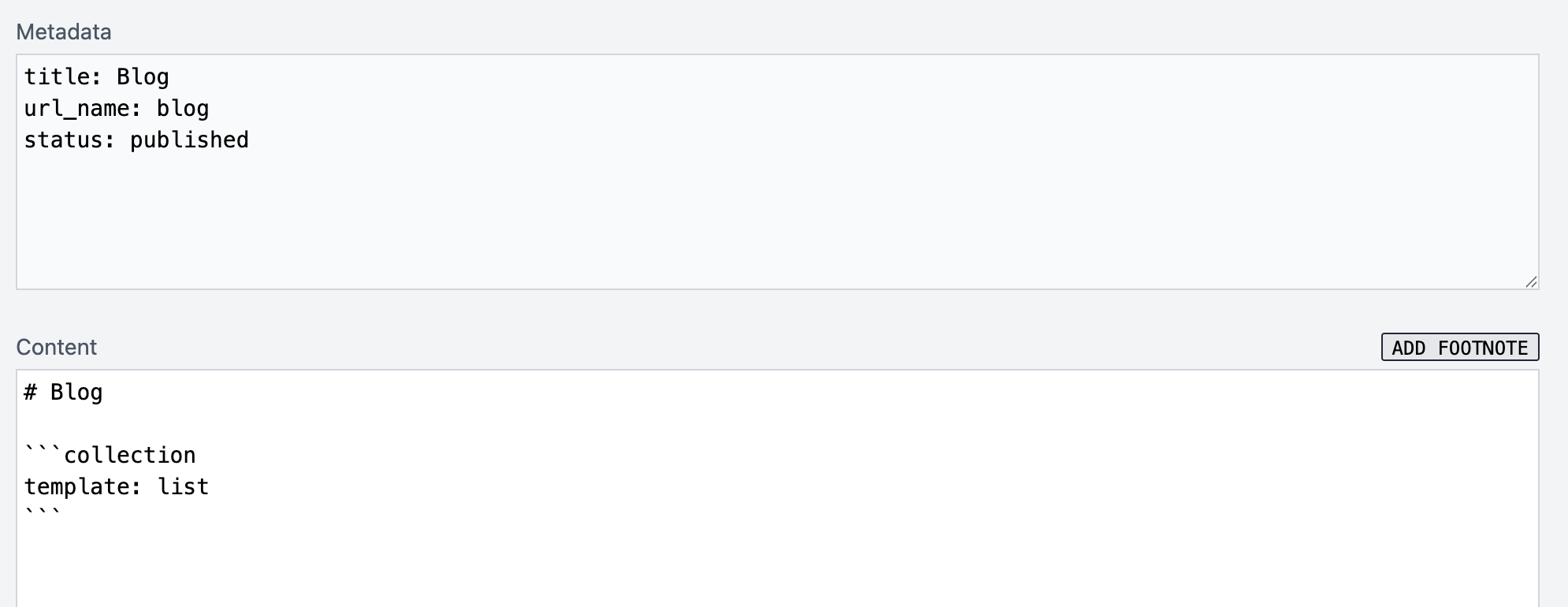 Metadata in Admin